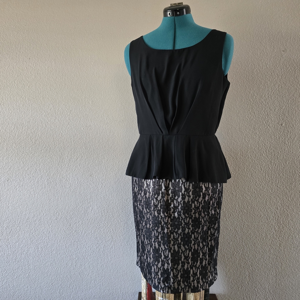Enfocus Studio Black and Gray Lace Dress